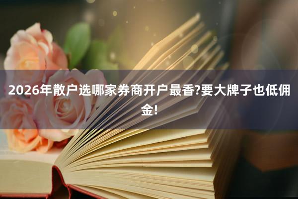 2026年散户选哪家券商开户最香?要大牌子也低佣金!