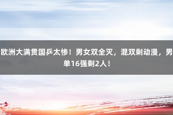 欧洲大满贯国乒太惨！男女双全灭，混双剩动漫，男单16强剩2人！