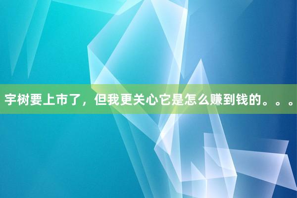 宇树要上市了，但我更关心它是怎么赚到钱的。。。