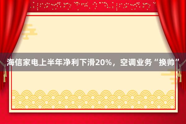 海信家电上半年净利下滑20%，空调业务“换帅”