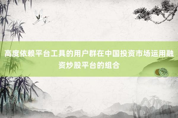 高度依赖平台工具的用户群在中国投资市场运用融资炒股平台的组合