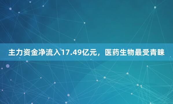 主力资金净流入17.49亿元，医药生物最受青睐