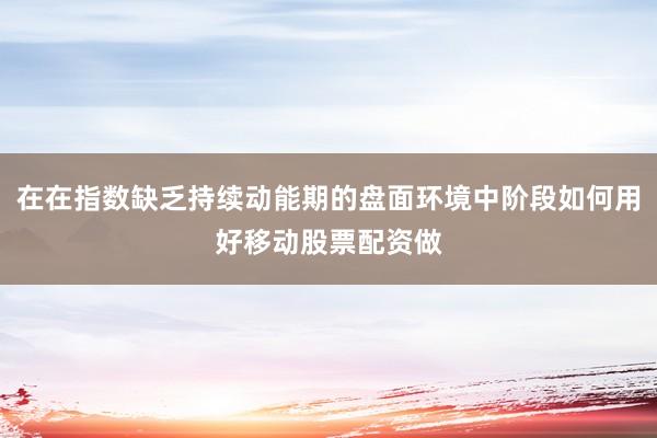 在在指数缺乏持续动能期的盘面环境中阶段如何用好移动股票配资做