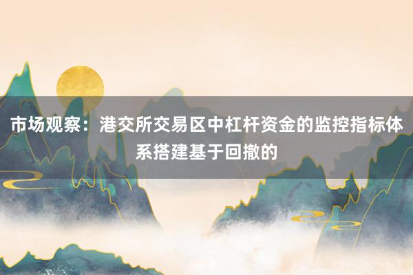 市场观察：港交所交易区中杠杆资金的监控指标体系搭建基于回撤的