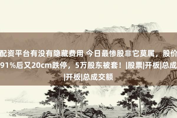 配资平台有没有隐藏费用 今日最惨股非它莫属,股价下跌91%后又20cm跌停,5万股东被套!|股票|开板|总成交额