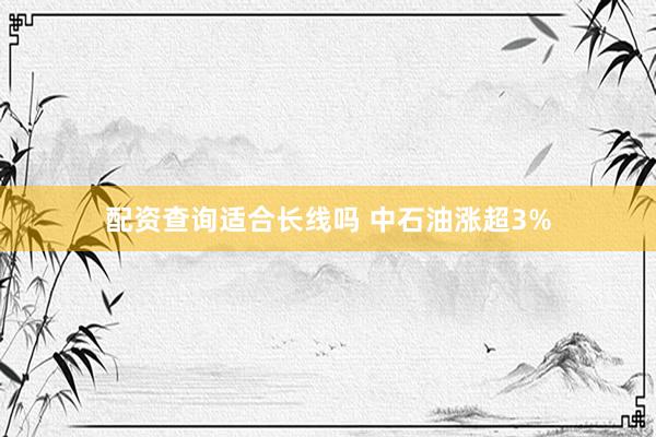 配资查询适合长线吗 中石油涨超3%