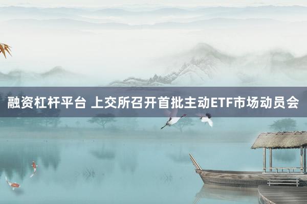 融资杠杆平台 上交所召开首批主动ETF市场动员会
